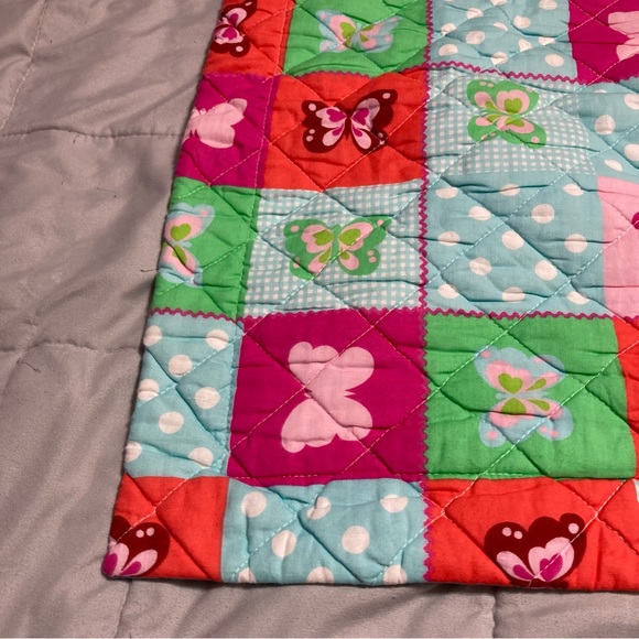 LAURA ASHLEY Quilted Standard Shams Cotton Butterflies Polka Dots Set of 2 - Picture 5 of 16